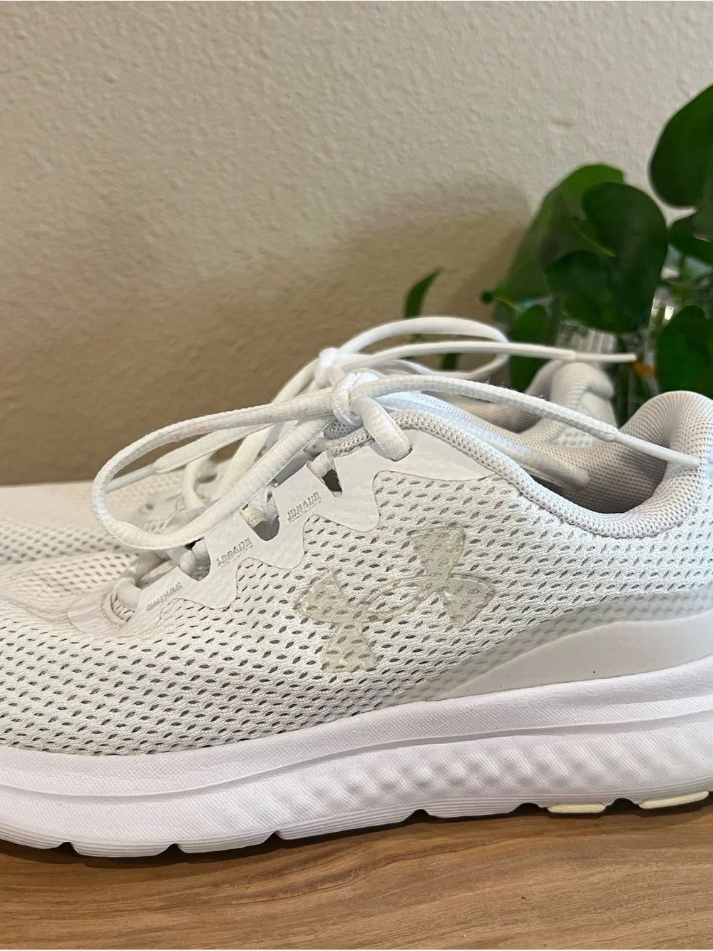 Under Armour White Athletic Mesh Sneakers